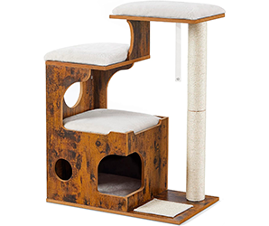 Árbol de Gatos, Tablero de aglomerado de 86 cm de Altura, con Poste de Sisal