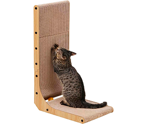 Rascador de cartón para Gatos con Juguete de Bola