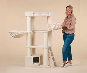 Rascador para Gatos Grandes Corner Crema arbol XXL