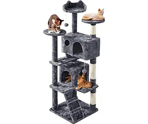 Yaheetech Árbol Rascador para Gatos de 158 cm con Plataforma Torre Escalador