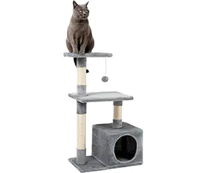 lionto Árbol rascador para Gatos Altura 85 cm, Gris Claro