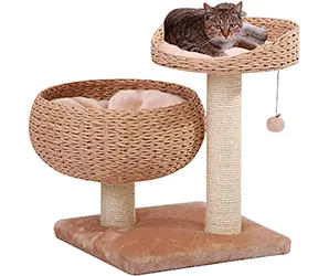 rascador con cama para gato